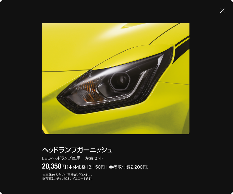 ヘッドランプガーニッシュ