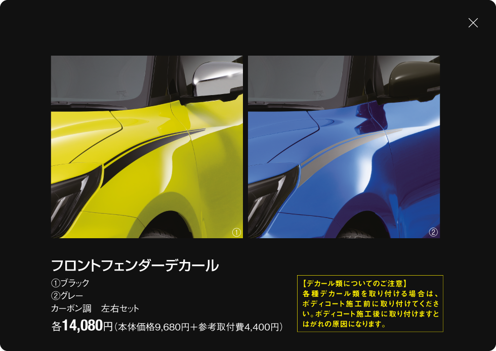 フロントフェンダーデカール