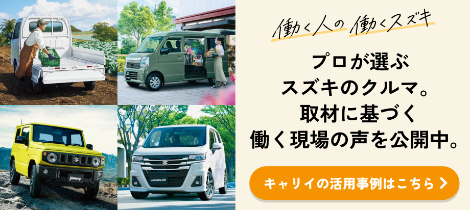 働く人と働くスズキのストーリー