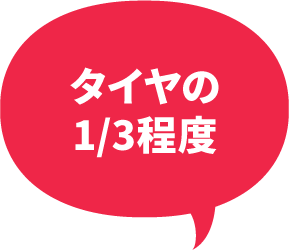 タイヤの1/3程度