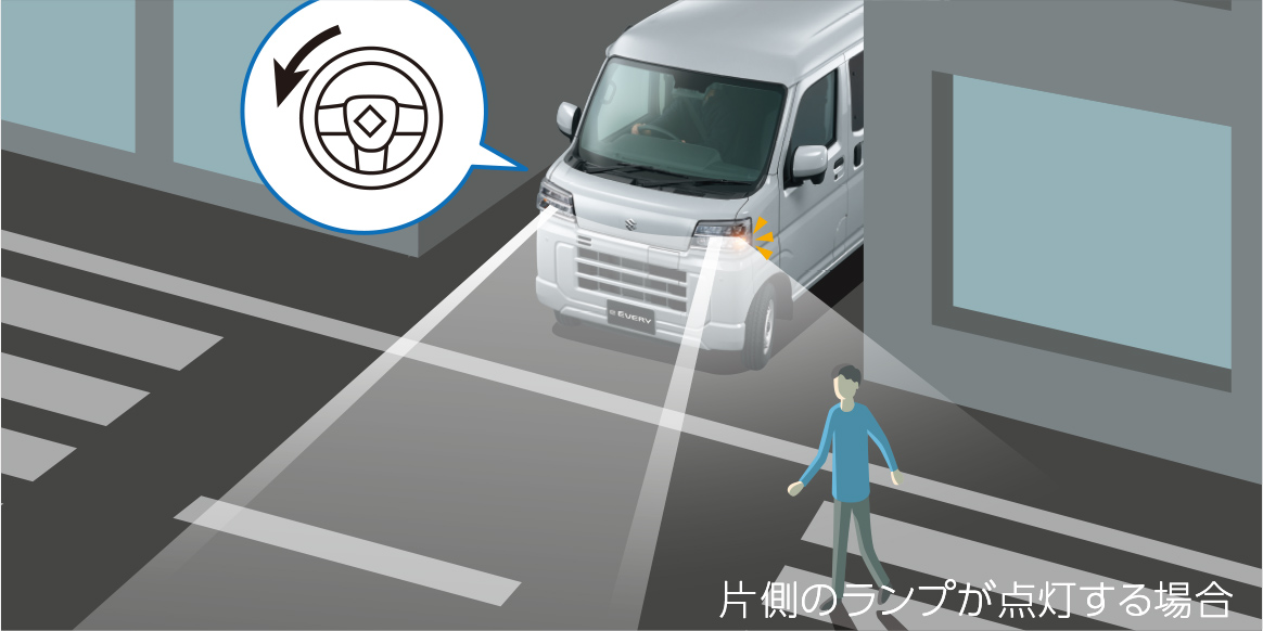 片側のランプが点灯する場合