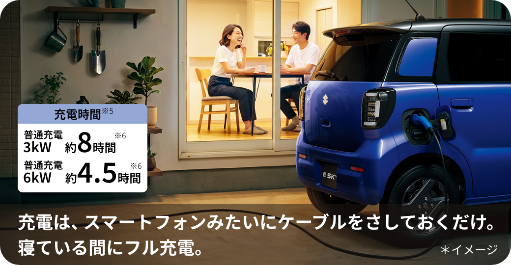 充電は、スマートフォンみたいにケーブルをさしておくだけ。寝ている間にフル充電。