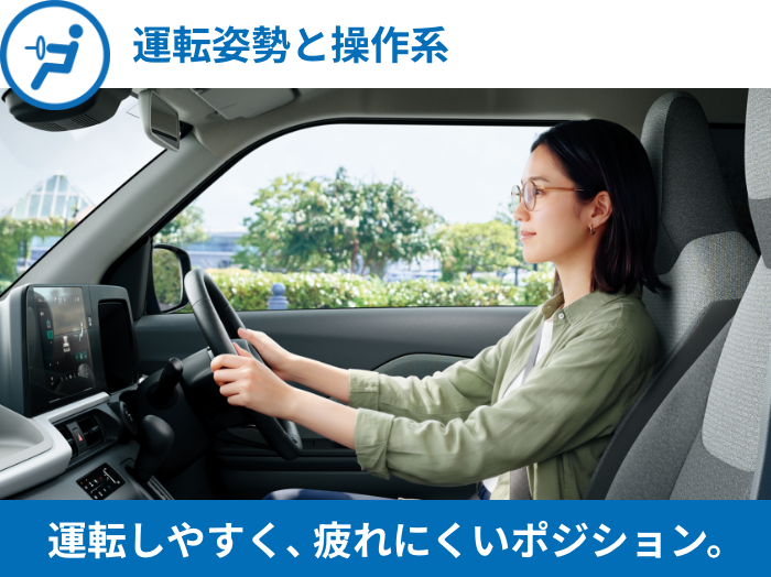 運転姿勢と操作系 運転しやすく、疲れにくいポジション。