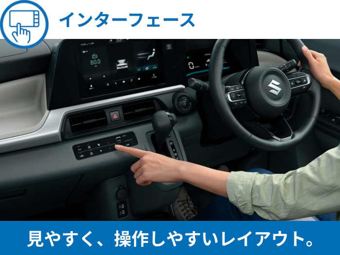 インターフェース 見やすく、操作しやすいレイアウト。