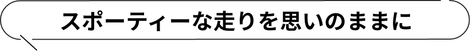 スポーティーな走りを思いのままに