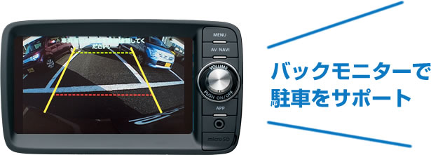 バックモニターで駐車をサポート
