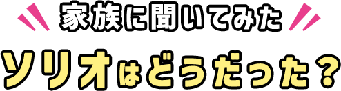 家族に聞いてみた ソリオはどうだった？