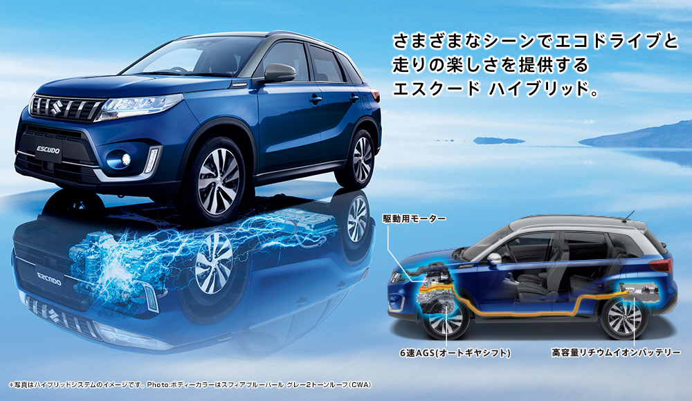さまざまなシーンでエコドライブと走りの楽しさを提供するエスクード ハイブリッド。