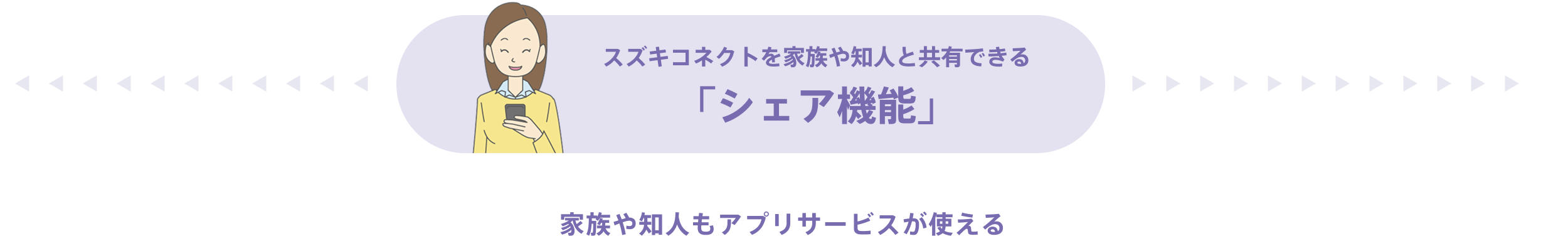 スズキコネクトを家族や知人と共有できる「シェア機能」家族や知人もアプリサービスが使える