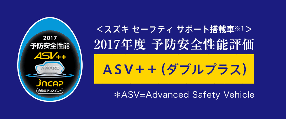 2017年度 予防安全性能評価 ASV++（ダブルプラス） ＜デュアルセンサーブレーキサポート装着車＞