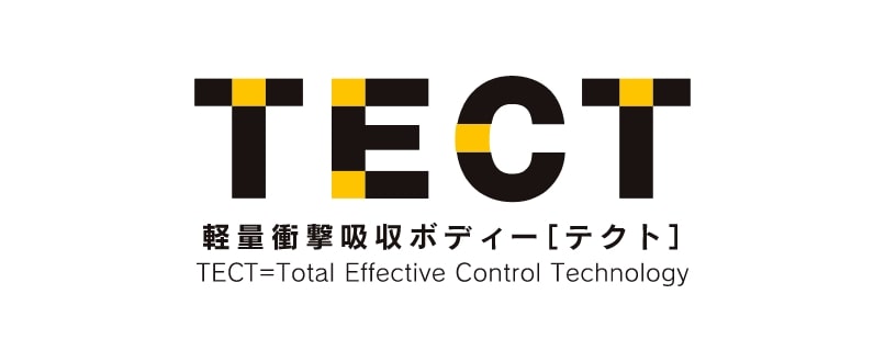 TECT 軽量衝撃吸収ボディー［テクト］ TECT=Total Effective Control Technology 64km/hオフセット前面衝突に対応