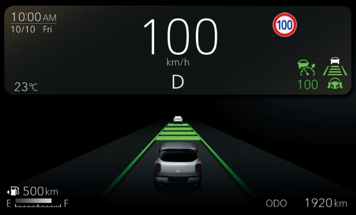 ドライブに役立つ情報をカラーで見やすく表示