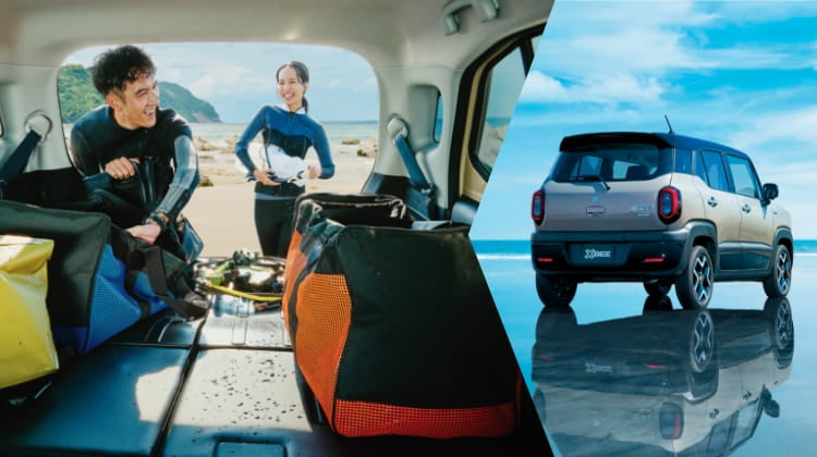 HYBRID MZ 4WD 全方位モニター付メモリーナビゲーション・スズキコネクト対応通信機装着車 ボディーカラーはクールイエローメタリック ガンメタリック2トーンルーフ(E6P)