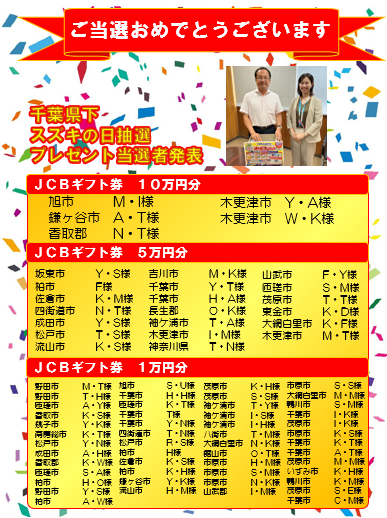 ☆スズキの日抽選結果発表！！☆｜イベント/キャンペーン｜株式会社  