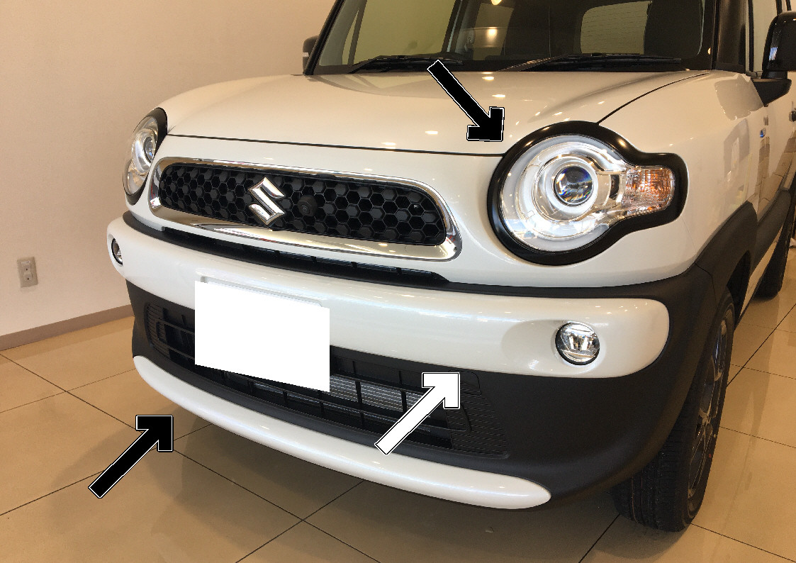 クロスビーのバンパーガーニッシュ(フロント&リア) （スズキから新型車  