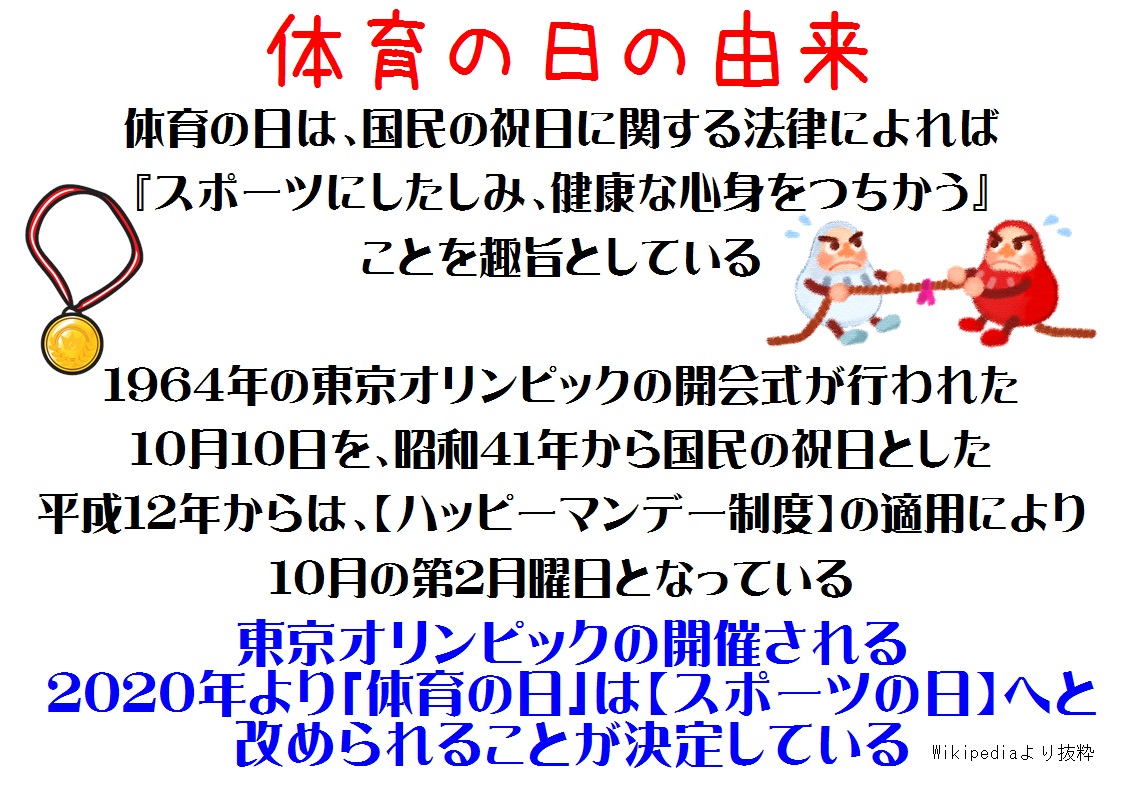 今日は体育の日です O その他 お店ブログ 株式会社南海スズキ オートピア S