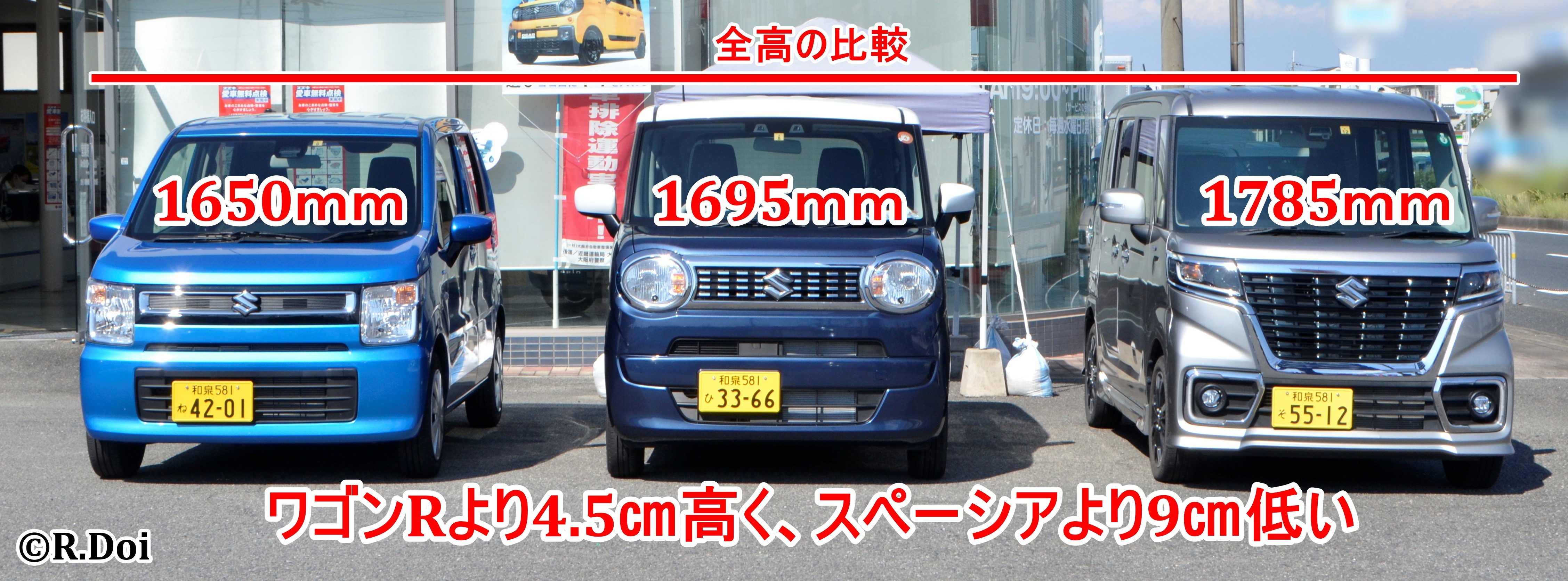 新型ワゴンrスマイルの全高を比較してみました 新車情報 お店ブログ 株式会社南海スズキ 泉州南営業所