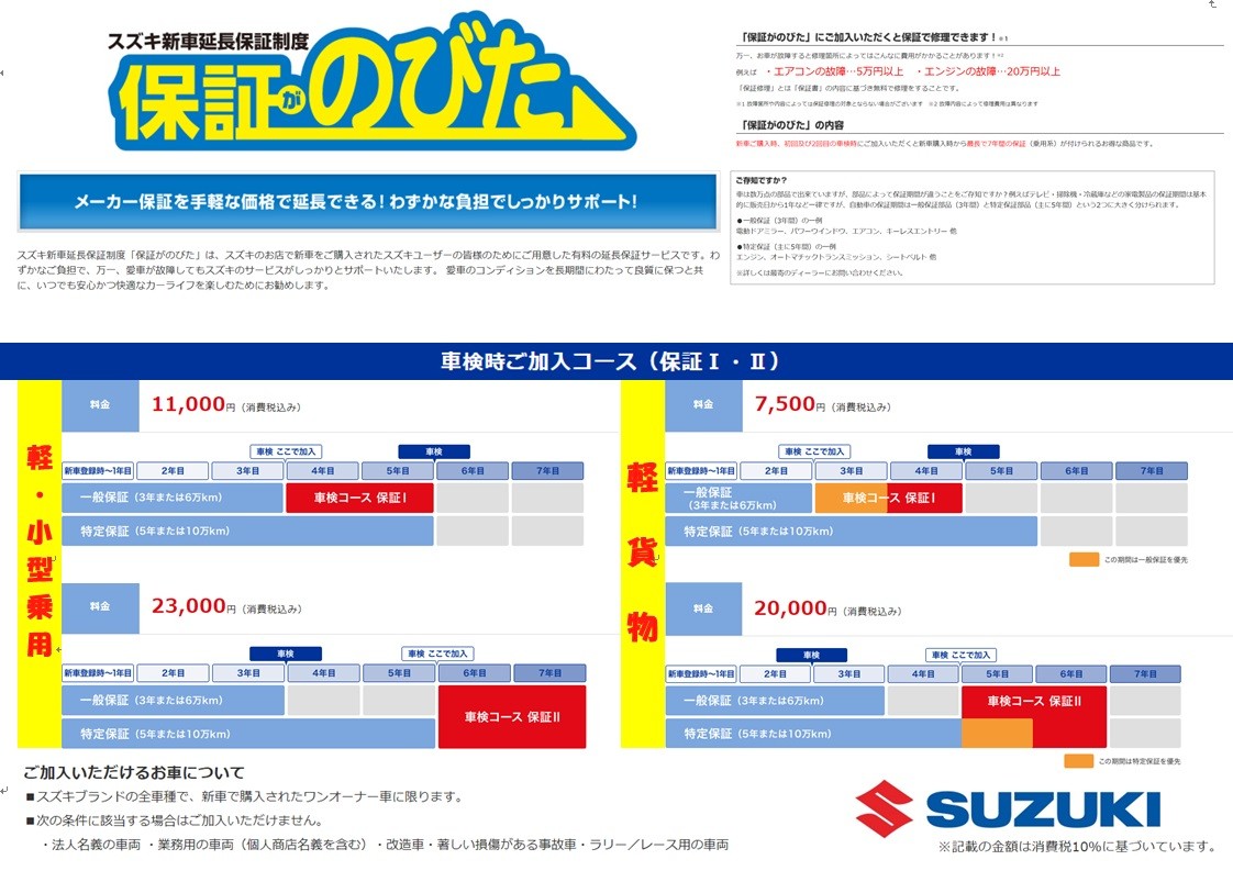保証延長してますか スズキ新車保証延長制度 保証がのびた を紹介 その他 お店ブログ 株式会社スズキ自販滋賀 瀬田マイカーランド
