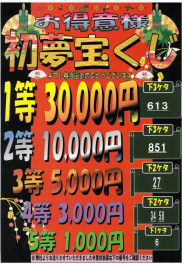 初夢宝くじ抽選結果