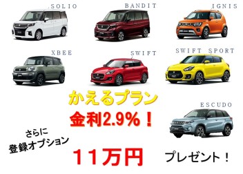 【登録車】かえるプラン2.9％の上にオプション11万円！？