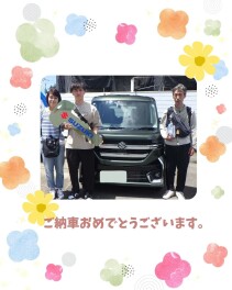 クールなカーキのスペーシアカスタムご納車です♪