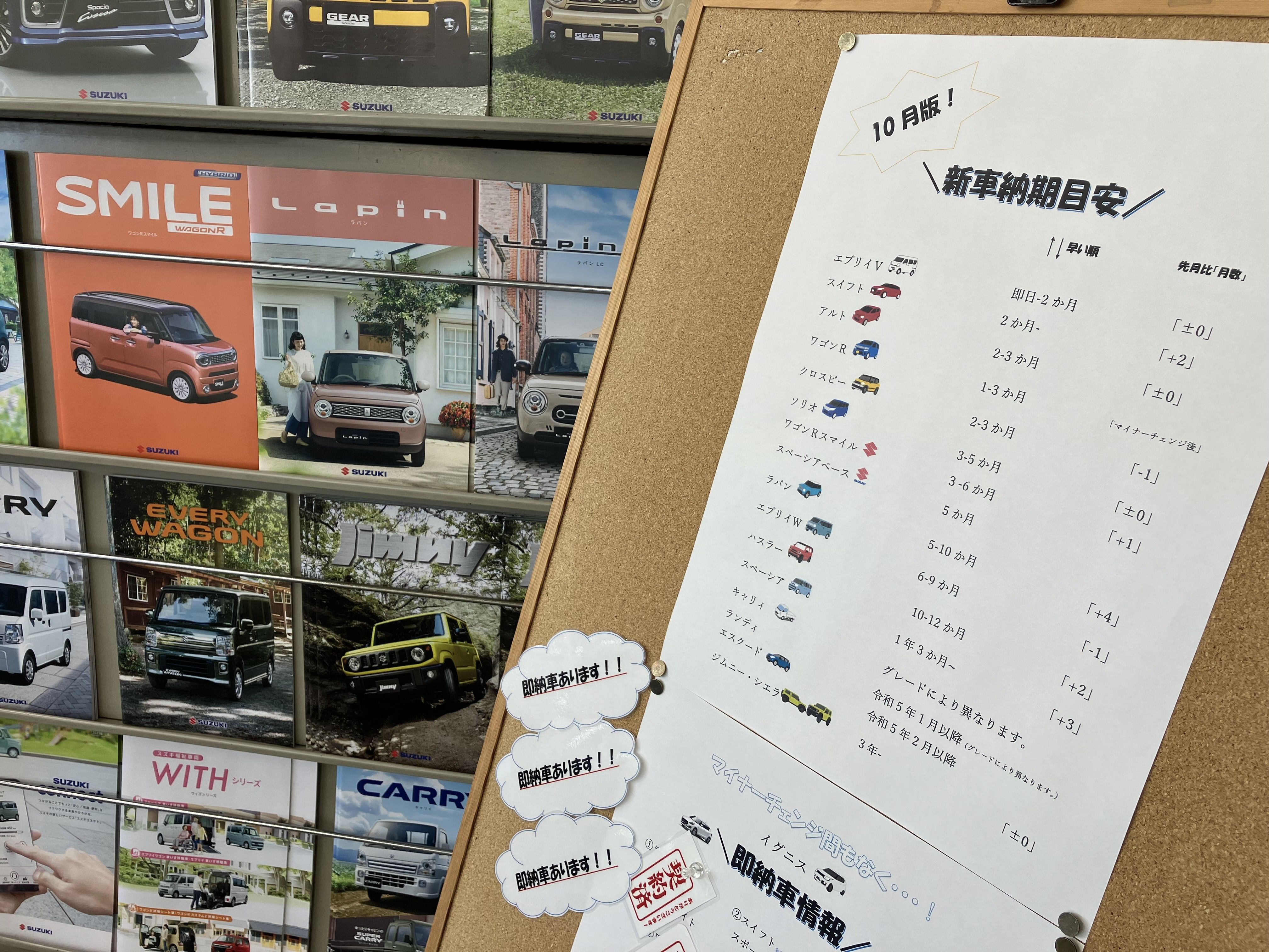 ご納期のご案内｜その他｜お店ブログ｜株式会社オートピア西洋 スズキアリーナ朝霞中央