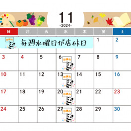★☆11月店休日のお知らせ☆★
