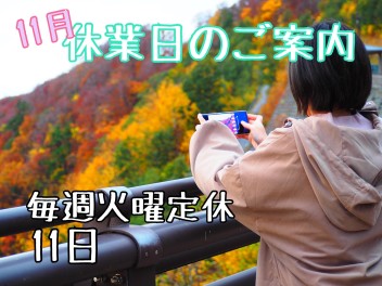 １１月の休業日のご案内