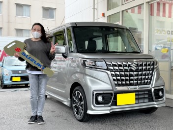 君津市にお住いのM様にスペーシアカスタムをご納車いたしました。