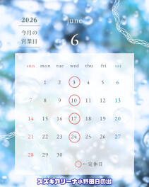 ◇定休日のお知らせ◇