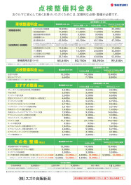 点検整備料金のご案内