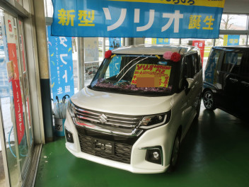 広くて、快適で安全装備も充実の、新型ソリオが人気です！！