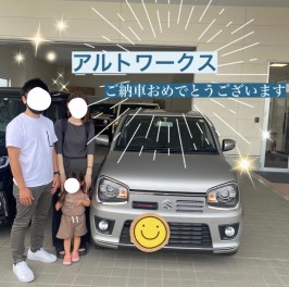 アルトワークスご納車おめでとうございます!(^^)!