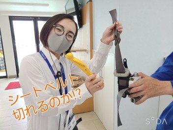 【展示会のお知らせ】非常時はシートベルトを切ったりガラスを割ることもあるんですよね