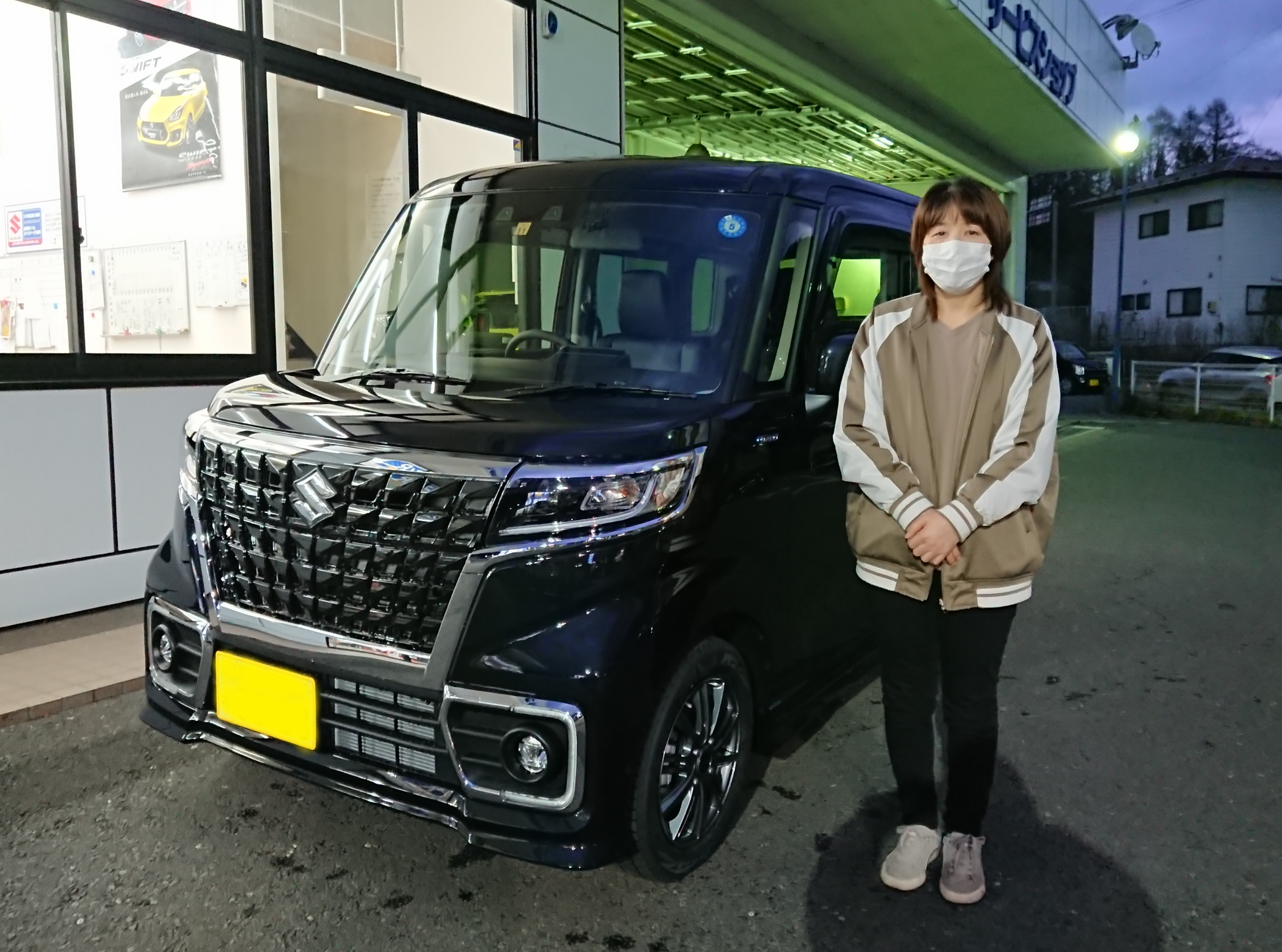 ブラックメッキのグリルで決めました！！ スペーシアカスタムを納車 
