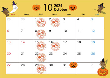 10月のカレンダー☆彡