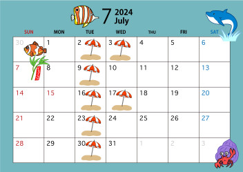 7月カレンダー☆彡