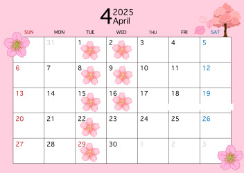 4月のカレンダー☆彡