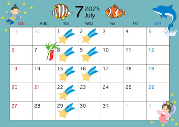 7月のカレンダー☆彡
