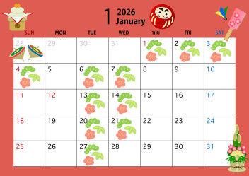 2026年1月のカレンダー☆彡