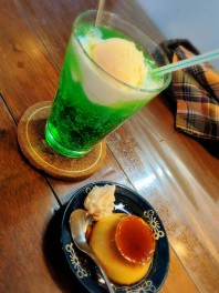 クリームソーダ　＆　プリン　レストラン喫茶ぽっぽ　カフェ男子のカフェ巡り