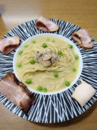 スナップエンドウの冷製ラーメン　フレンチ仕立て　長岡　Ramenおこじょ　麺人　麺狂い　麺紀行