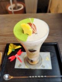 マロンパフェ　燕市　和風カフェえん　スイーツ男子のスイーツ巡り