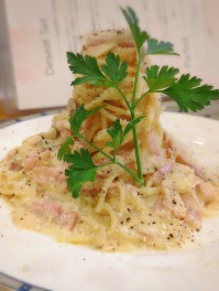 カルボナーラを喰らうの巻　小千谷　Café　カルチョフィ　Pasta男子のアルデンテ日記　SJ大盛りやめたってよ