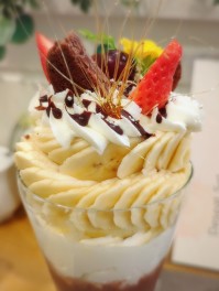ココアパフェを喰らうの巻　小千谷　Cafe　カルチョフィ　スイーツ男子のスイーツ巡り