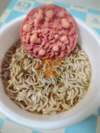 赤い天ぷらそばと正油赤飯しか勝たん　麵人　麵狂い　麵紀行　啜郎の麵スタグラム