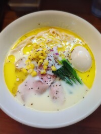 鶏とトウモロコシのポタージュそばしか勝たん　長岡　麵の風祥気　麺人　麵狂い　麵紀行　啜郎の麵スタグラム