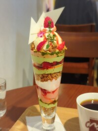 いちご抹茶パフェしか勝たん　新潟　アトリエムズ　Sweets男子のスイーツ巡り