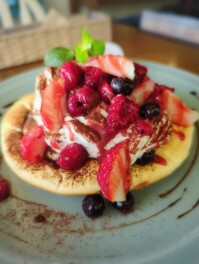 ティラミス　パンケーキを喰らうの巻　長岡　SALLE　A　MANGER　Sweets男子のスイーツ巡り