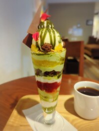 抹茶レアチーズパフェを喰らうの巻　新潟　アトリエムズ　Sweets男子のスイーツ巡り